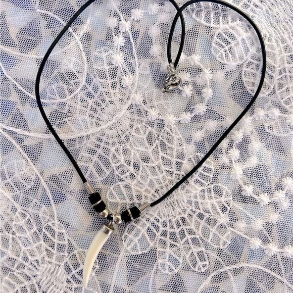 Mother of Pearl Horn Amulet Necklace - Picture 7 of 8